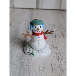 Hallmark collectors club snowman 2002 ornament Xmas glitter